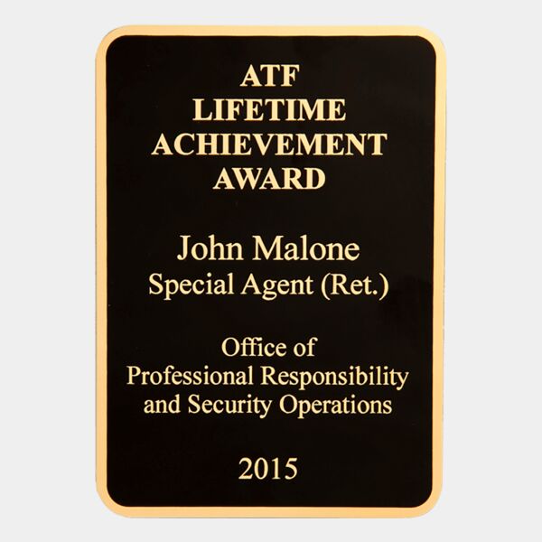 3" x 4 1/4" LaserFX Brass Plated Steel Plate with Border for P4834 Thumbnail