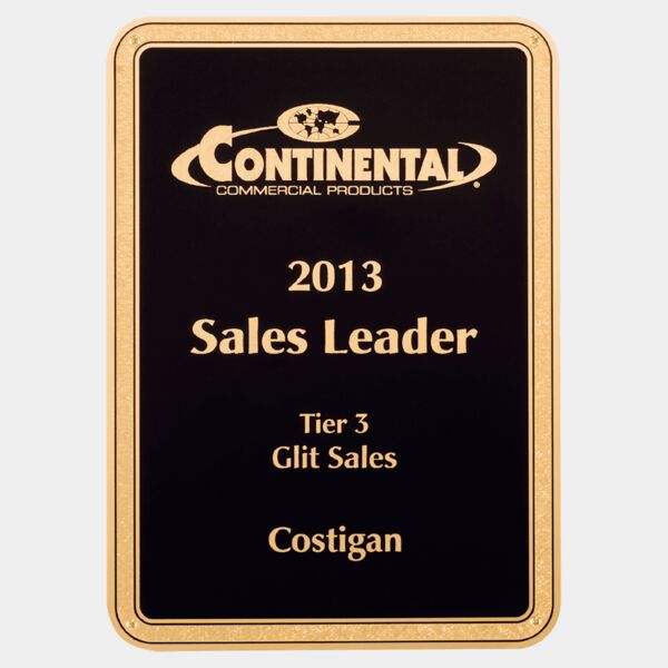 6" x 8 1/2" LaserFX Plate with Textured Center, Rounded Corners, Florentine Border and Four Holes Thumbnail