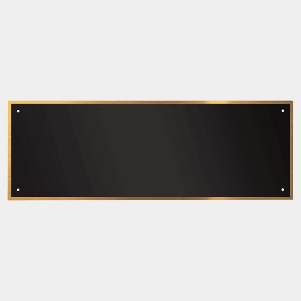 3 1/2" x 10 1/8" Laserable Brass Plate with Thin Border, Square Corners, and 4 Holes Thumbnail