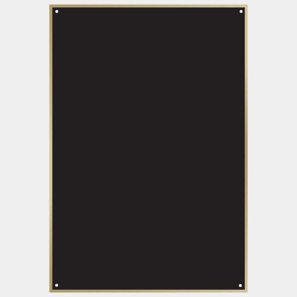 4 1/2" x 6 1/2" Laserable Brass Square Corner Plaque Plate with Thin Border and 4 Holes Thumbnail