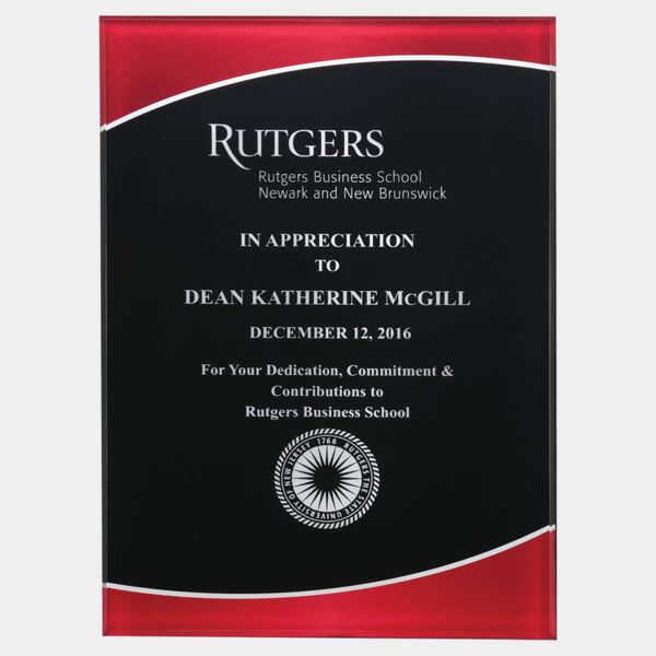 5 1/4" x 7 1/4" Acrylic Plaque Plate with Border and Center Thumbnail