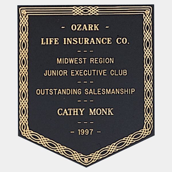 5 1/4" x 6 1/4" Laserable Brass Plate with Design Border Thumbnail